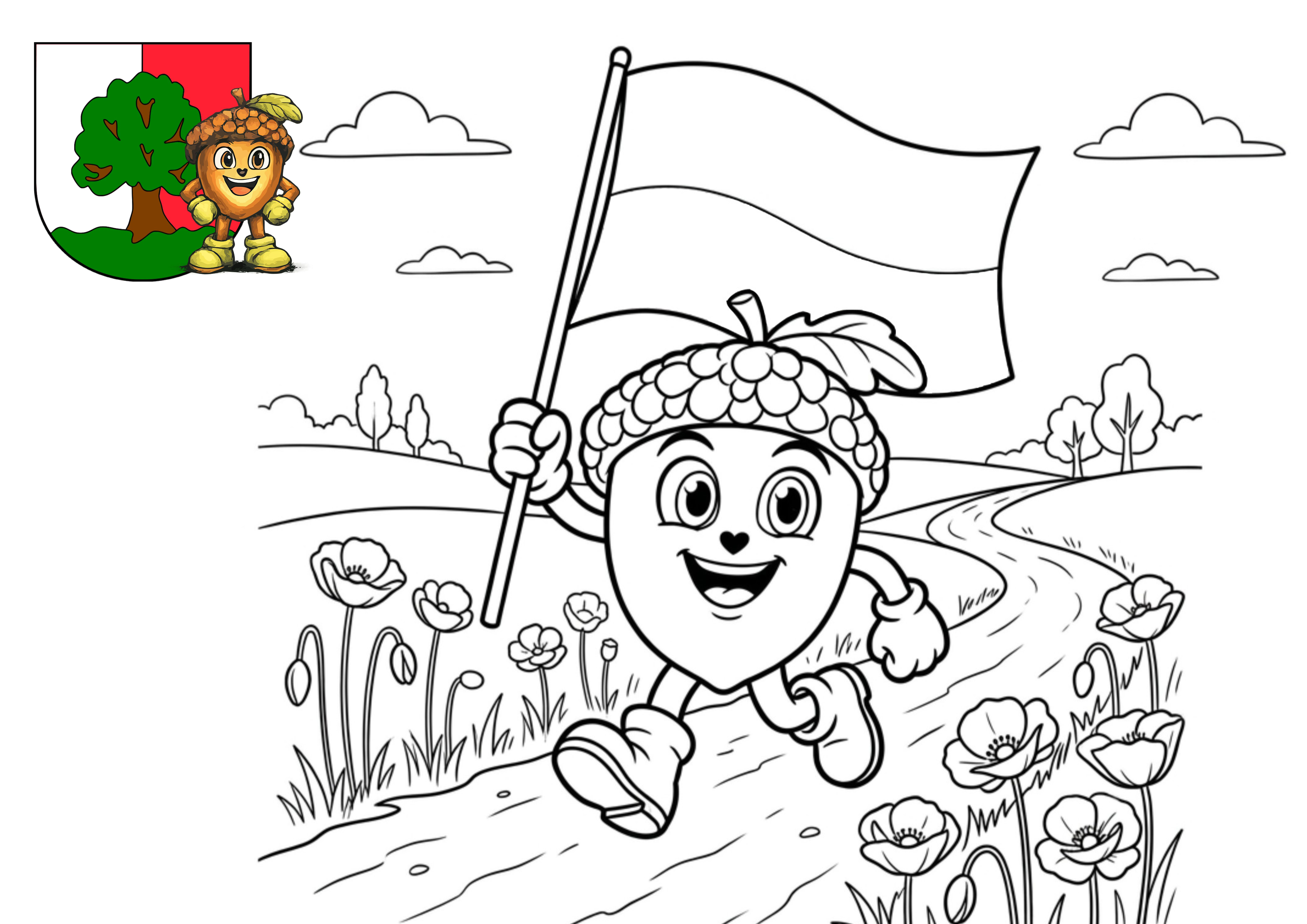 Kolorowanka Pan Dabek_2 Maja Dzień Flagi Rzeczypospolitej Polskiej