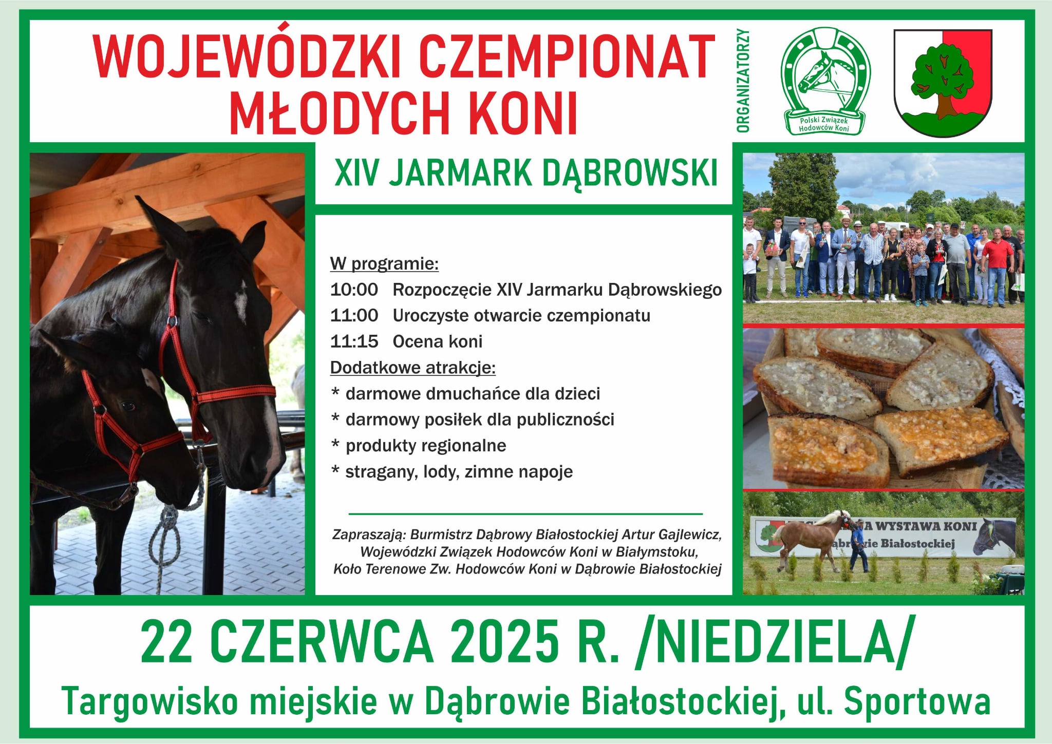 INFOGRAFIKA_WOJEWÓDZKI CZEMPIONAT MŁODYCH KONI_XIV JARMARK DĄBROWSKI