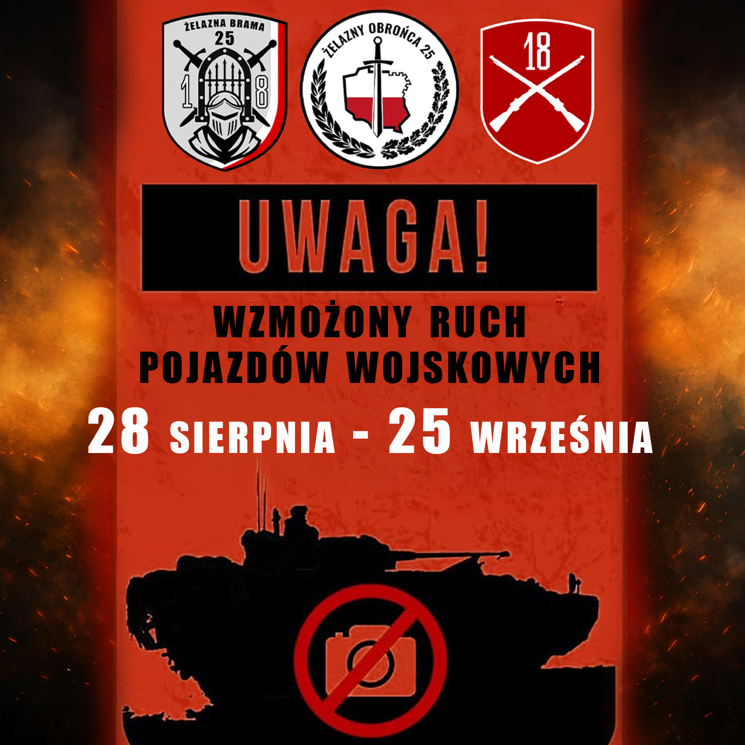 Infografika - Uwaga! Wzmożony ruch pojazdów wojskowych