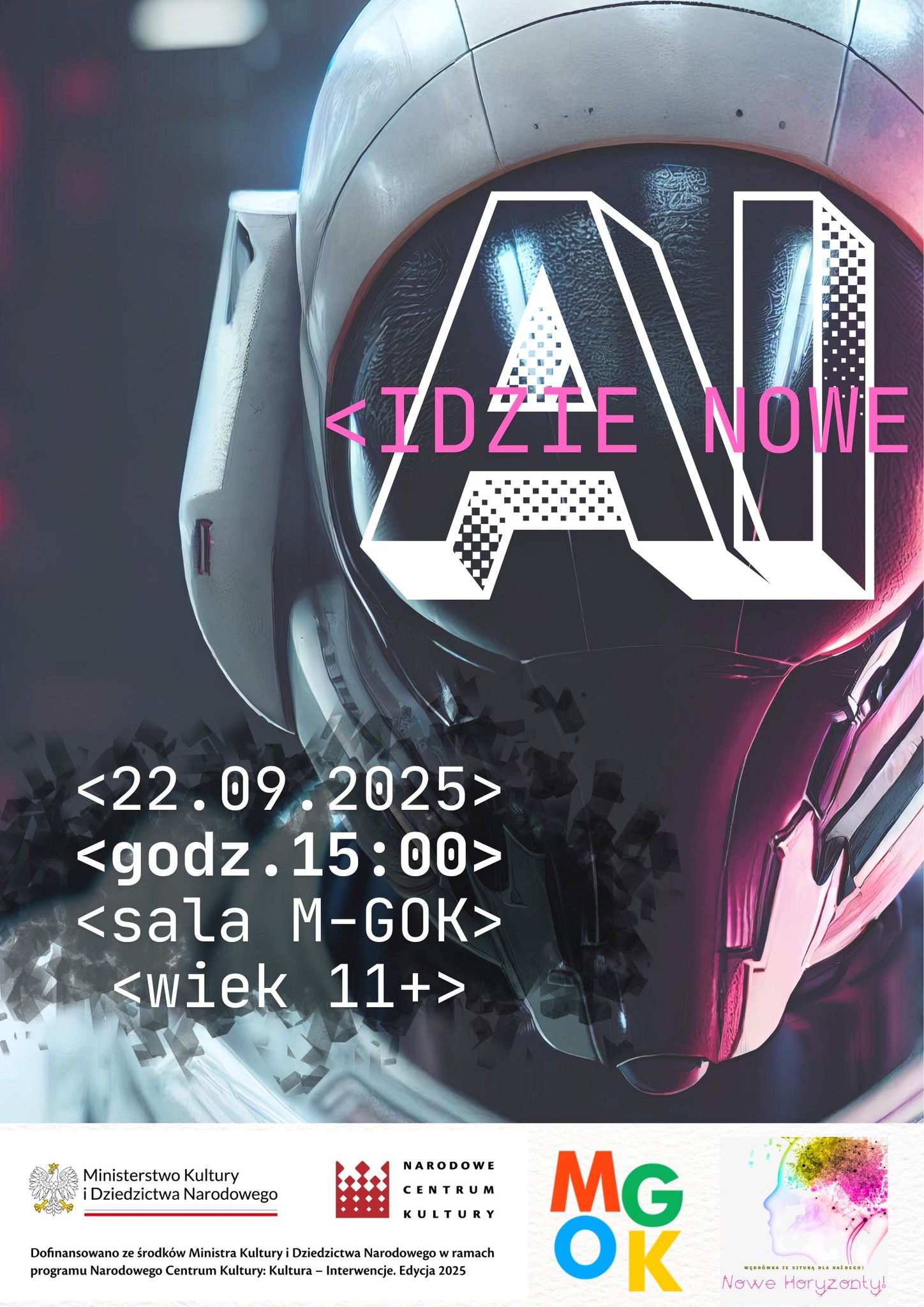 INFOGRAFIKA_IDZIE NOWE!  Warsztaty z AI dla młodzieży